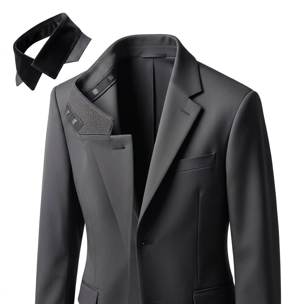 IaebamF™ Men's Modular Suit Jacket with Detachable Interchangeable Collar | Slim Fit Magnetic Smart Casual Blazer | Premium Structured Sport Coat for Business, Formal & Evening Wear