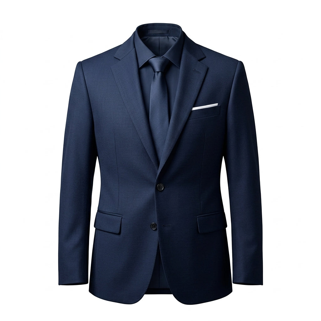 IaebamF™ Men's Quick-Tie Smart Blazer | Premium Navy Blue Slim Fit Suit Jacket with Magnetic Precision Collar Alignment | Modern Business, Wedding & Formal Sport Coat