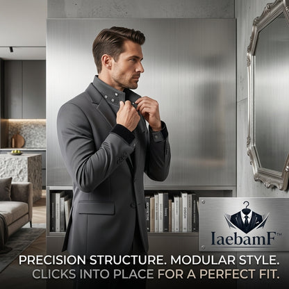 IaebamF™ Men's Modular Suit Jacket with Detachable Interchangeable Collar | Slim Fit Magnetic Smart Casual Blazer | Premium Structured Sport Coat for Business, Formal & Evening Wear