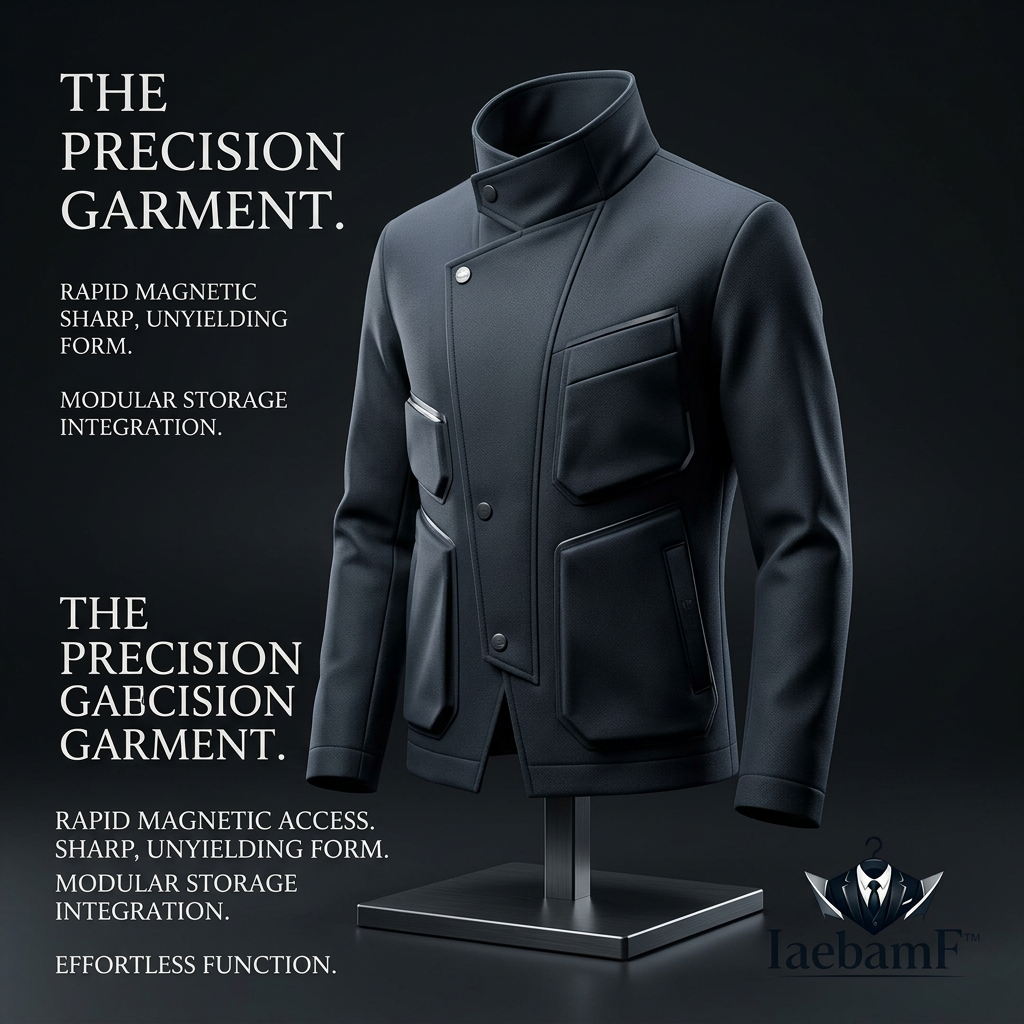 IaebamF™ Men's Techwear Jacket | Modular Storage Utility Coat with Rapid Magnetic Access, Futuristic Stand Collar, Weather-Resistant Urban Tactical Jacket